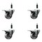 Service Caster 3'' Semi Steel Swivel 7/8'' Expanding Stem Caster Set Total Lock Brake, 4PK SCC-EXTTL20S314-SSS-78-4 - alternate 1